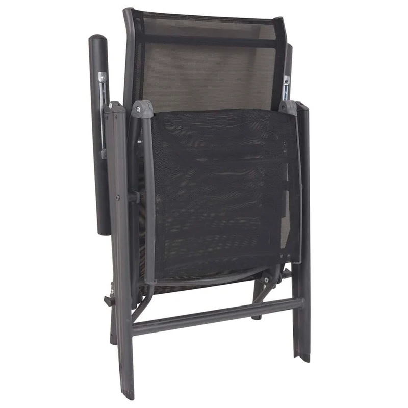 Transat chaise longue bain de soleil lit de jardin terrasse meuble d'extérieur inclinable de terrasse aluminium et textilène noir 02_0012781