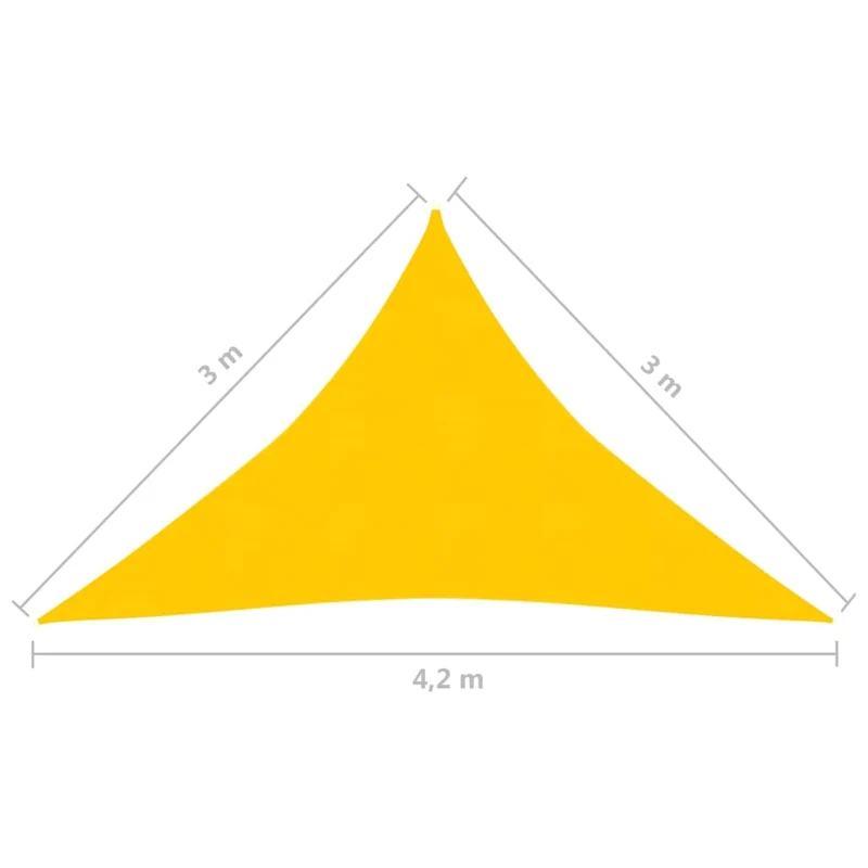 Voile d'ombrage 160 g/m² jaune 3 x 3 x 4,2 m pehd 02_0009125