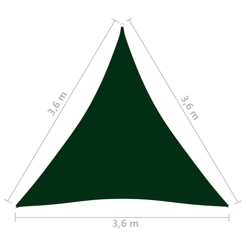 Voile toile d'ombrage parasol tissu oxford triangulaire 3,6 x 3,6 x 3,6 m 02_0009812