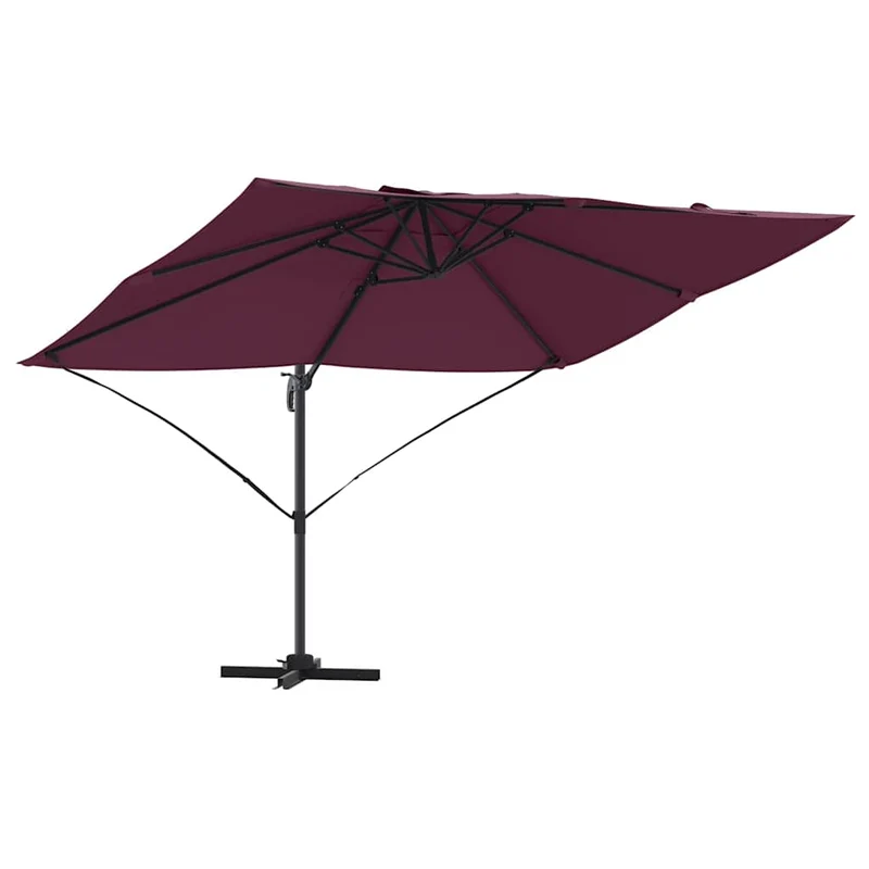 Parasol cantilever bordeaux 351 x 250 x 260 cm ombre pivotable design contemporain en polyester bordeaux 02_0058721