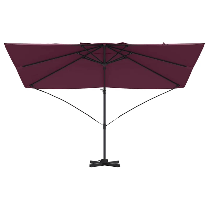 Parasol cantilever bordeaux 351 x 250 x 260 cm ombre pivotable design contemporain en polyester bordeaux 02_0058721