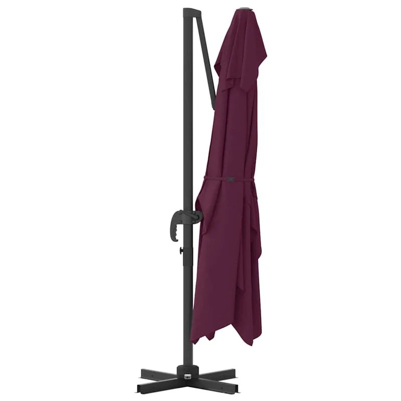 Parasol cantilever bordeaux 351 x 250 x 260 cm ombre pivotable design contemporain en polyester bordeaux 02_0058721