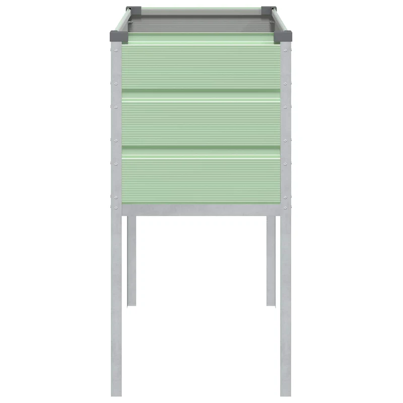 Jardinière surélevée moderne pour jardin 100 x 45 x 90 cm style industriel finition brillante en acier galvanisé vert pastel 02_0059294