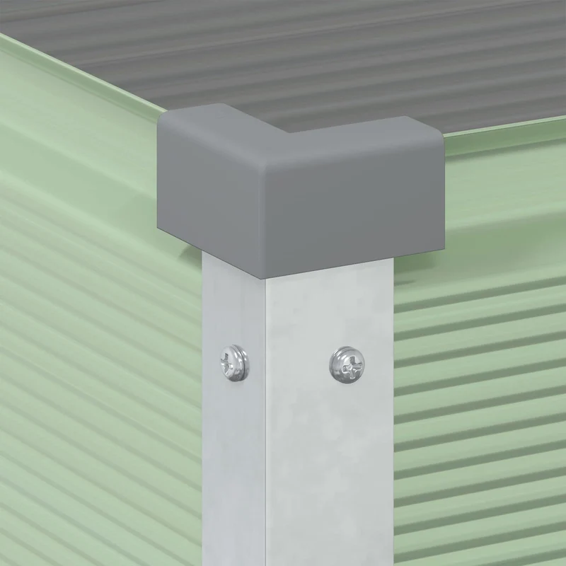 Jardinière surélevée moderne pour jardin 100 x 45 x 90 cm style industriel finition brillante en acier galvanisé vert pastel 02_0059294