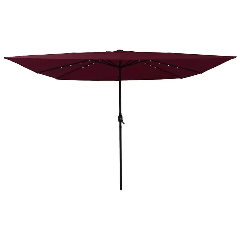 Parasol de jardin pliable moderne 295 x 295 x 245 cm durable ambiance chic en polyester bordeaux 02_0058807