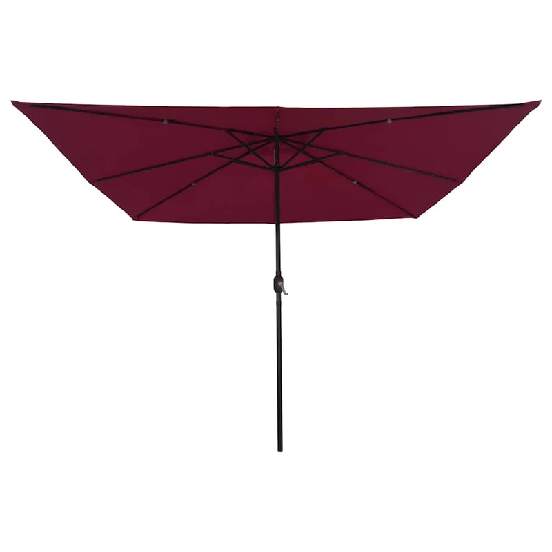 Parasol de jardin pliable moderne 295 x 295 x 245 cm durable ambiance chic en polyester bordeaux 02_0058807