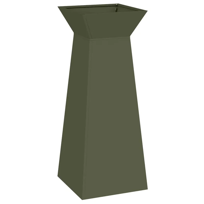 Jardinière à pilier contemporaine pour extérieur 40 x 40 x 100 cm durable design élégant en matériaux olive 02_0052416