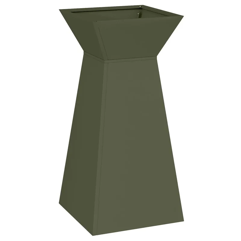 Lot de 2 jardinières à pilier design contemporain extérieur 35 x 35 x 73 cm en matière durable olive 02_0052403