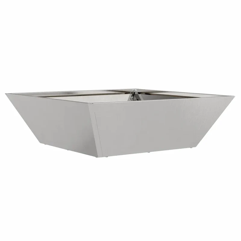 Lot de 5 cache-pots trapézoïdaux modernes jardin extérieur 50 x 50 x 15 cm en acier inoxydable argent 02_0052391