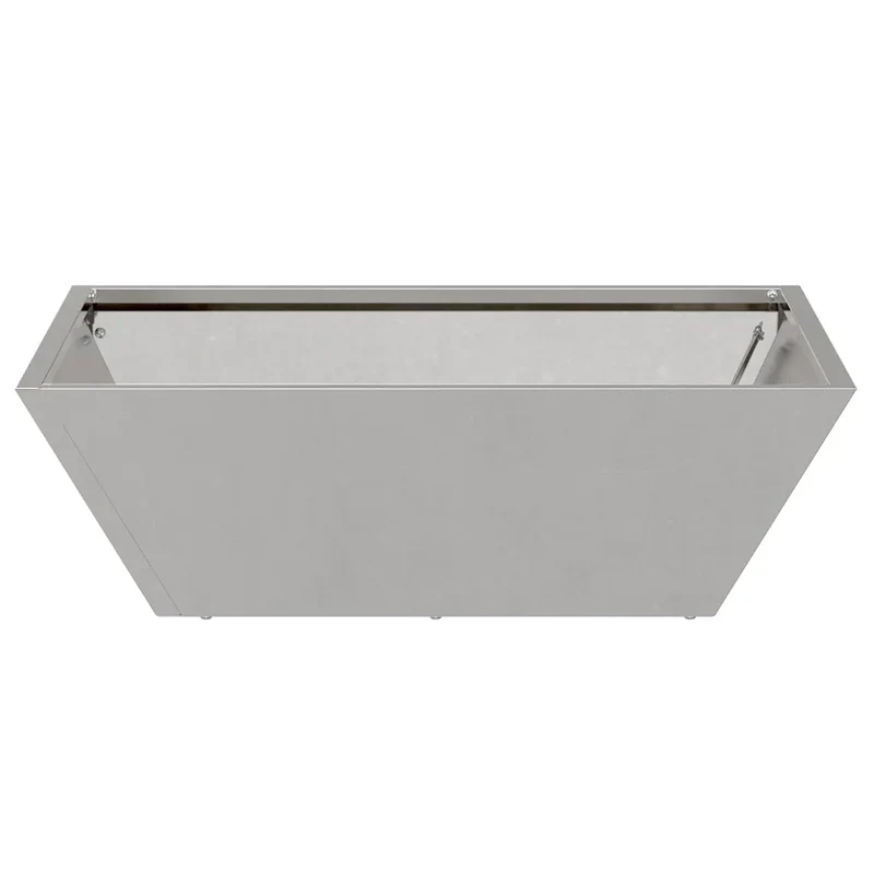Lot de 5 cache-pots trapézoïdaux modernes jardin extérieur 50 x 50 x 15 cm en acier inoxydable argent 02_0052391