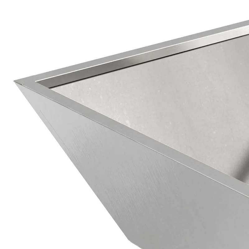 Lot de 5 cache-pots trapézoïdaux modernes jardin extérieur 50 x 50 x 15 cm en acier inoxydable argent 02_0052391