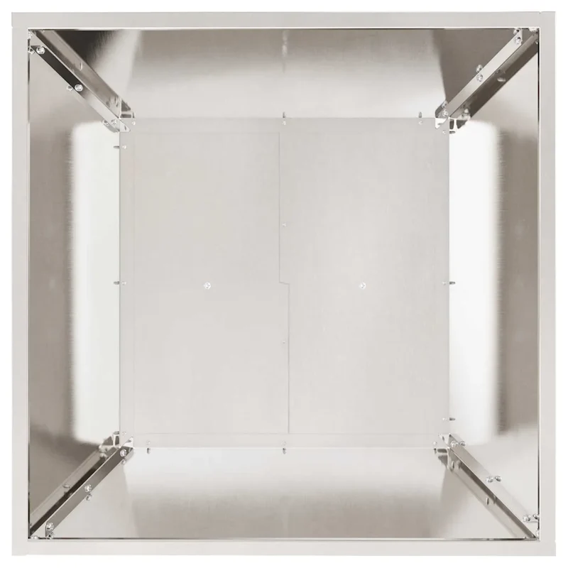 Lot de 5 cache-pots trapézoïdaux modernes jardin extérieur 50 x 50 x 15 cm en acier inoxydable argent 02_0052391