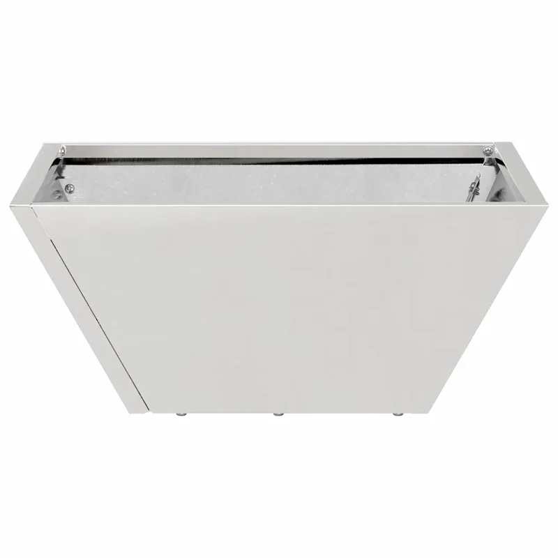 Lot de 5 cache-pots trapézoïdaux modernes jardin extérieur 35 x 35 x 15 cm en acier inoxydable argent 02_0052363