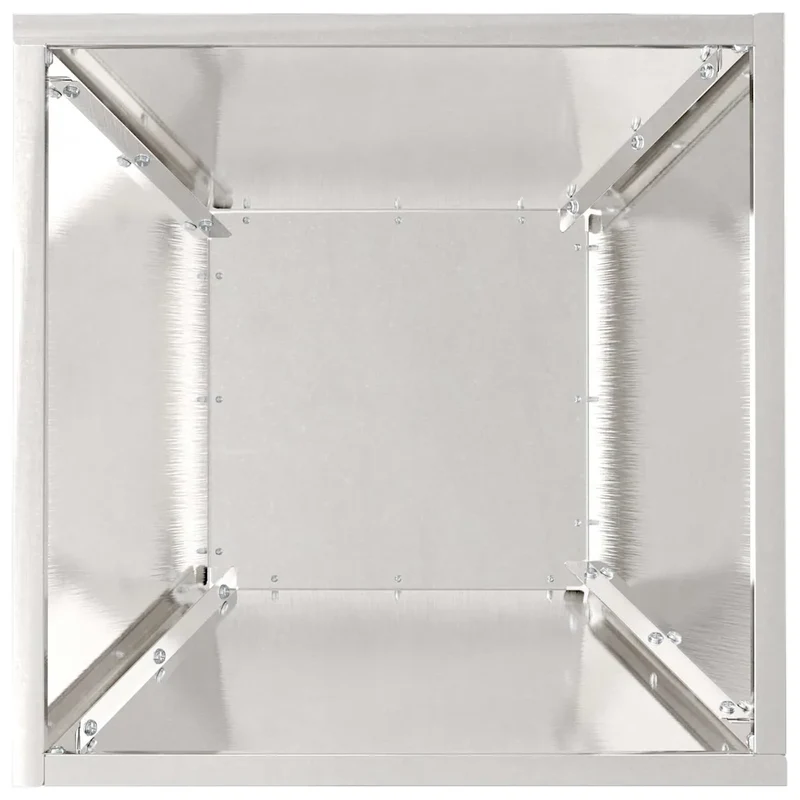 Lot de 5 cache-pots trapézoïdaux modernes jardin extérieur 35 x 35 x 15 cm en acier inoxydable argent 02_0052363