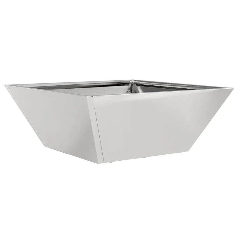 Lot de 5 cache-pots de jardin moderne trapézoïdal minimaliste extérieur 40 x 40 x 15 cm en métal argent 02_0052377