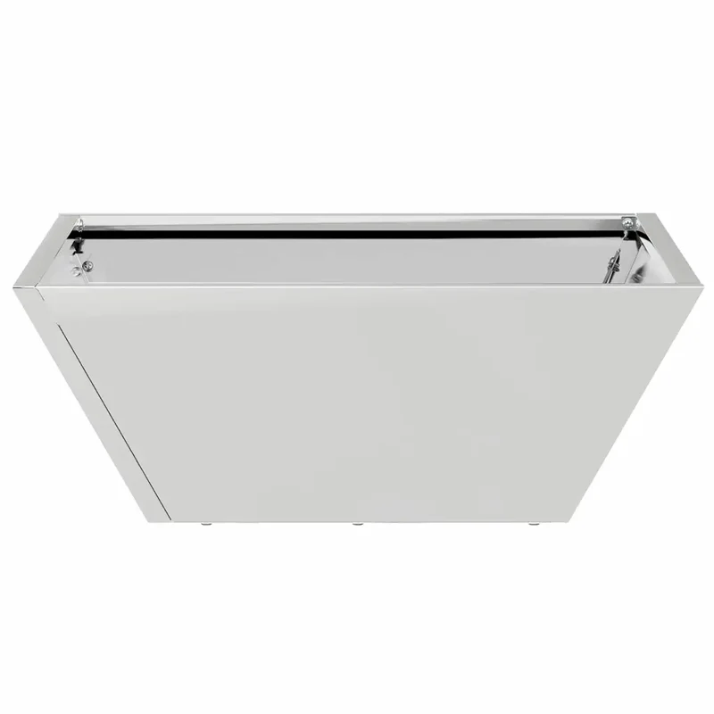 Lot de 5 cache-pots de jardin moderne trapézoïdal minimaliste extérieur 40 x 40 x 15 cm en métal argent 02_0052377