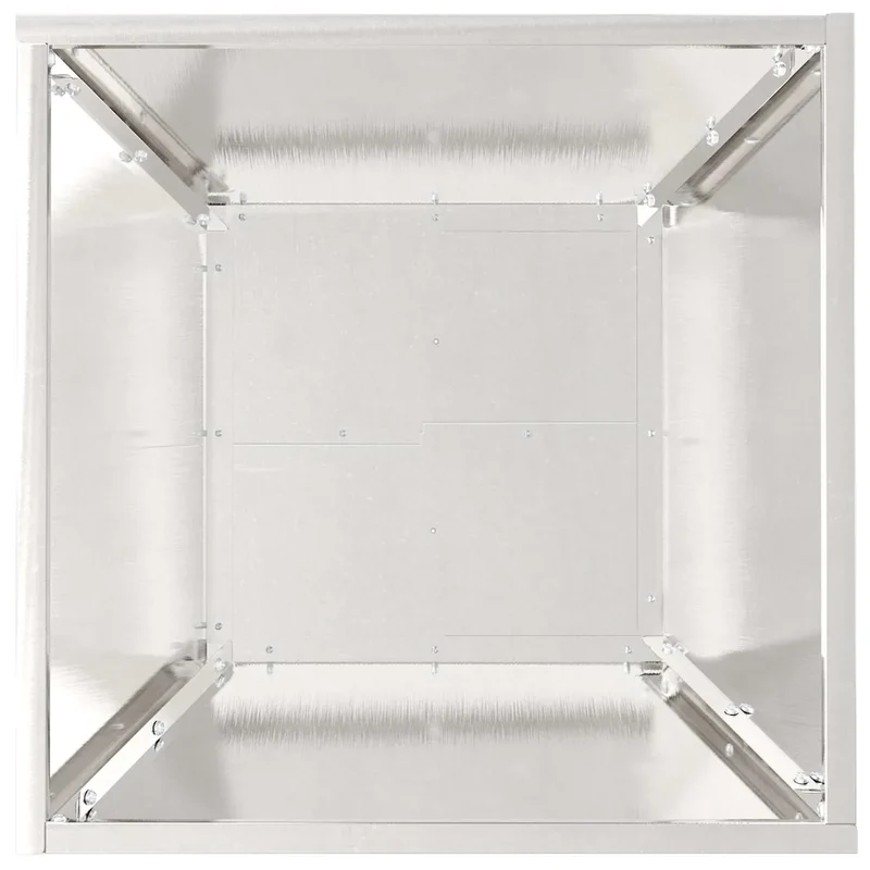 Lot de 5 cache-pots de jardin moderne trapézoïdal minimaliste extérieur 40 x 40 x 15 cm en métal argent 02_0052377