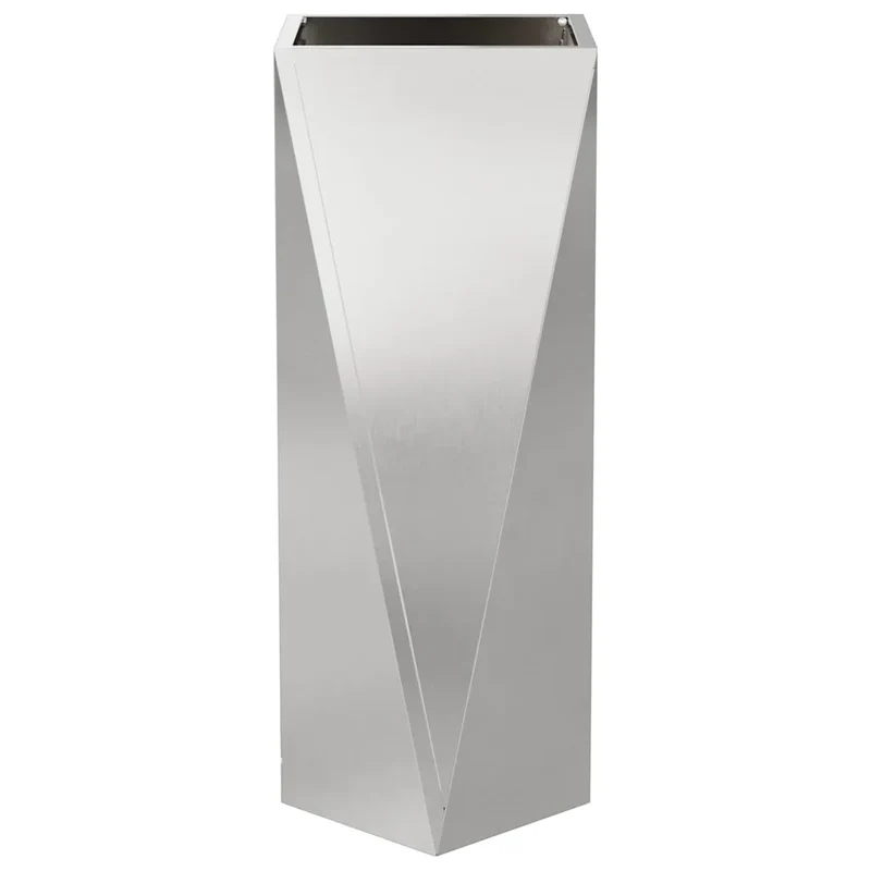 Lot de 2 jardinières modernes extérieures 30 x 30 x 75 cm en acier inoxydable argent 02_0053015