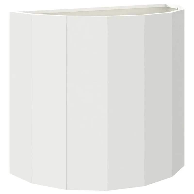 Jardinière demi-ronde moderne extérieur 60 x 30 x 50 cm esthétique chic en acier blanc 02_0052958