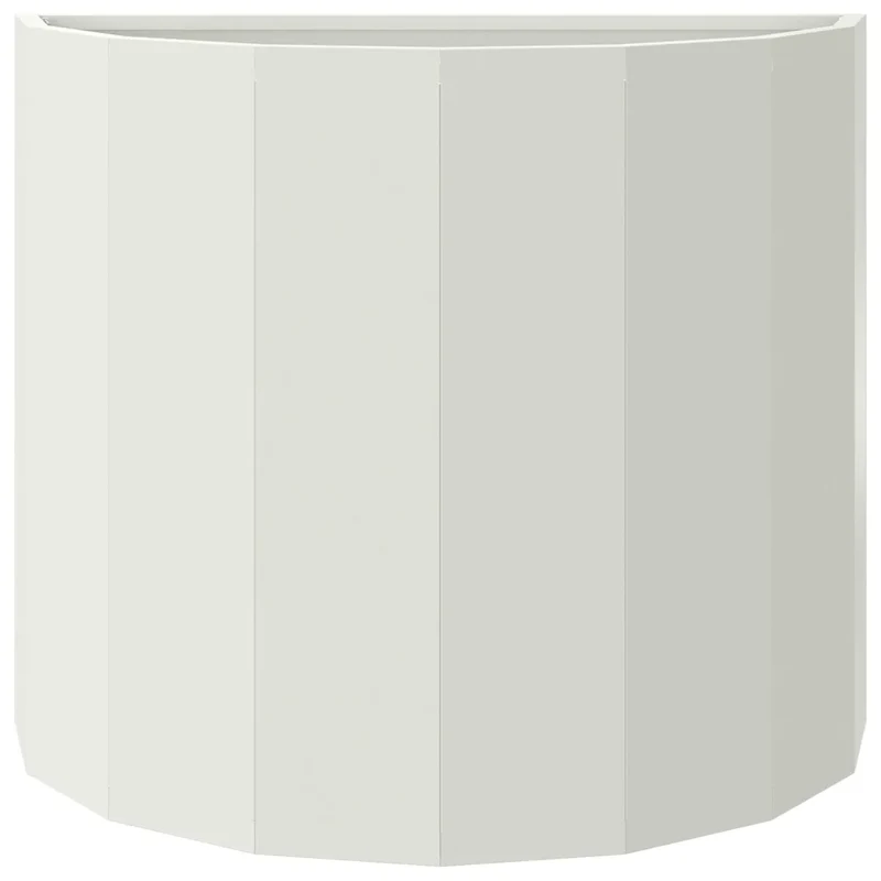 Jardinière demi-ronde moderne extérieur 60 x 30 x 50 cm esthétique chic en acier blanc 02_0052958