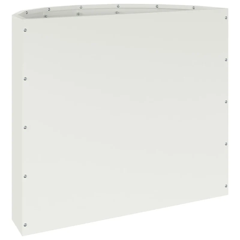Jardinière demi-ronde moderne extérieur 60 x 30 x 50 cm esthétique chic en acier blanc 02_0052958