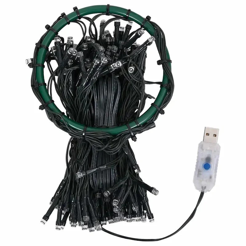 Guirlande lumineuse arbre de Noël 300 LED 300 cm ambiance cosy extérieur intérieur en PVC bleu 02_0046782