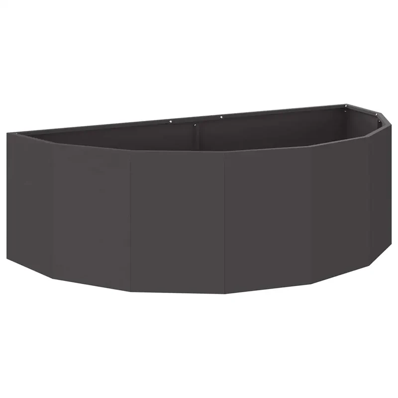 Jardinière demi-ronde moderne extérieur 120 x 60 x 35 cm en acier noir 02_0052922