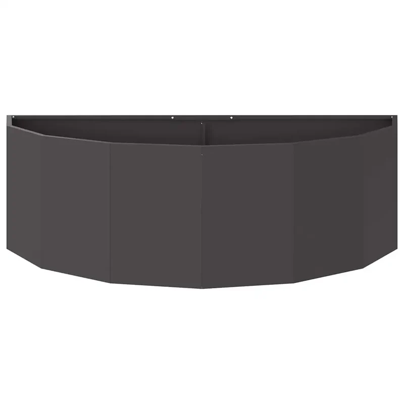 Jardinière demi-ronde moderne extérieur 120 x 60 x 35 cm en acier noir 02_0052922