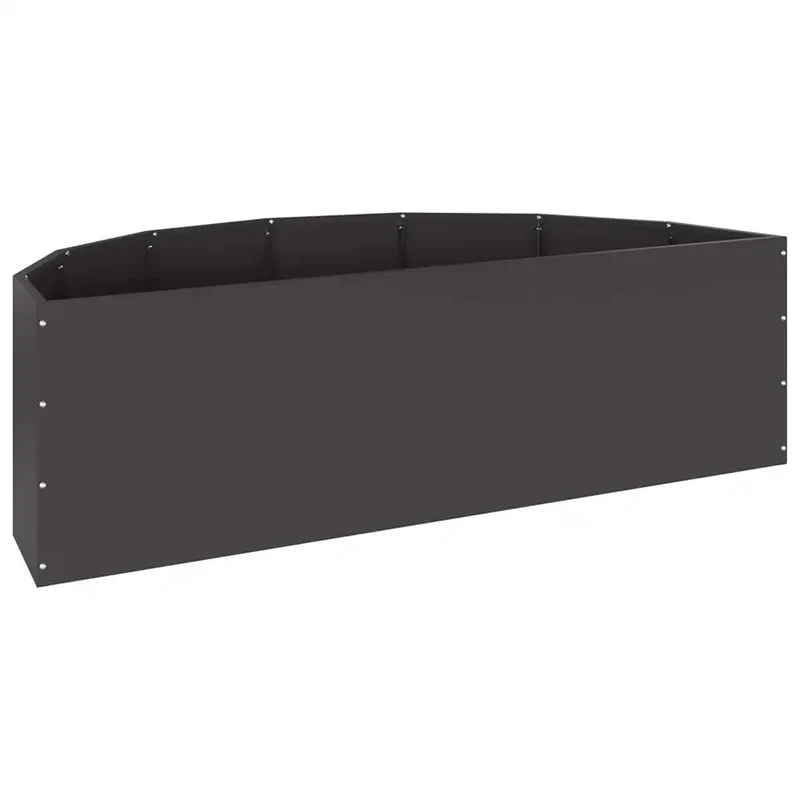 Jardinière demi-ronde moderne extérieur 120 x 60 x 35 cm en acier noir 02_0052922