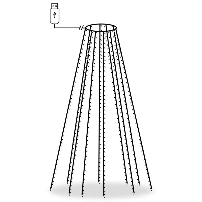 Guirlande lumineuse 500 LED intérieure extérieure 500 cm avec 8 effets ambiance magique en PVC bleu 02_0046788