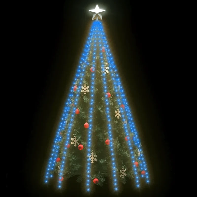 Guirlande lumineuse 500 LED intérieure extérieure 500 cm avec 8 effets ambiance magique en PVC bleu 02_0046788