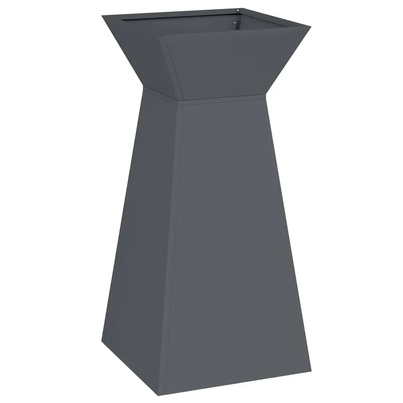 Lot de 2 jardinières à pilier modernes extérieures 35 x 35 x 73 cm idéal pour fleurs en matériau durable anthracite 02_0052401