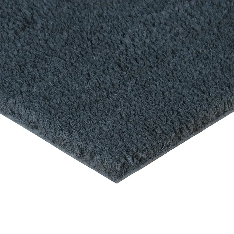 Tapis de porte touffeté intérieur extérieur 80 x 100 cm durable design moderne en fibre de coco gris foncé 02_0046172