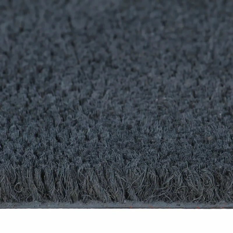 Tapis de porte touffeté intérieur extérieur 80 x 100 cm durable design moderne en fibre de coco gris foncé 02_0046172