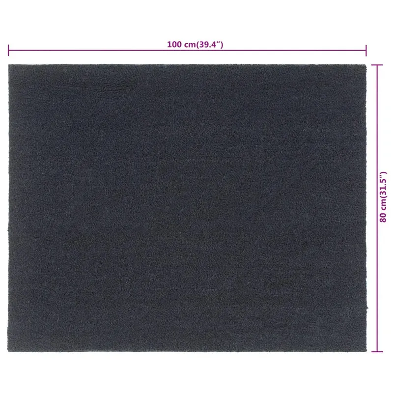 Tapis de porte touffeté intérieur extérieur 80 x 100 cm durable design moderne en fibre de coco gris foncé 02_0046172