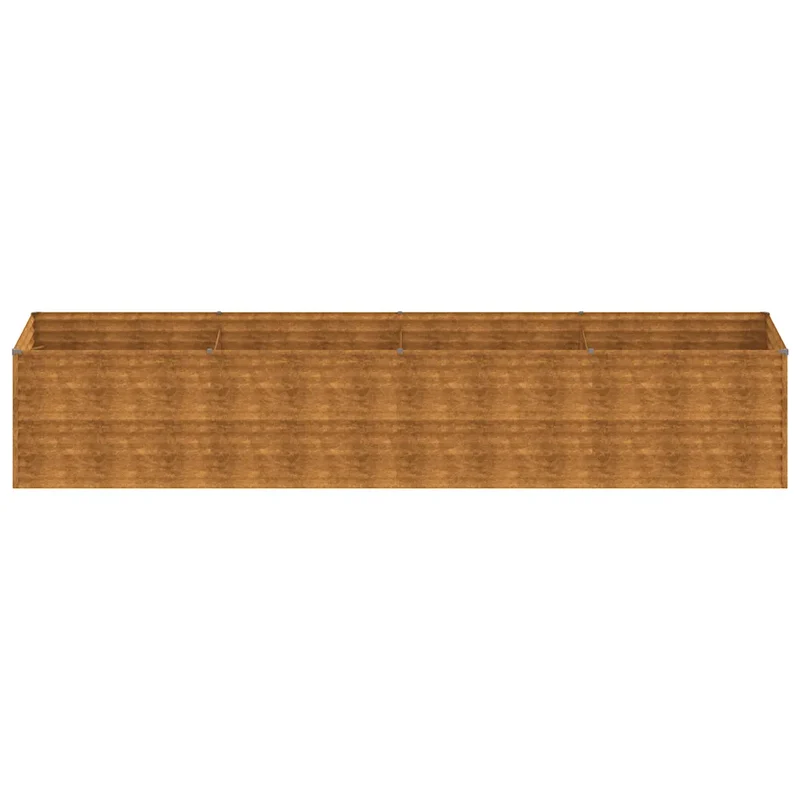 Lit surélevé de jardin 386 x 100 x 69 cm design décoratif acier résistant en corten rouillé 02_0046140