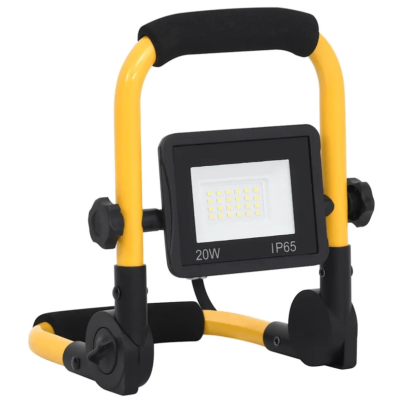 Projecteur à LED portable 19 x 16 x 22,5 cm éclairage puissant angle de faisceau 120° en aluminium noir 02_0046098