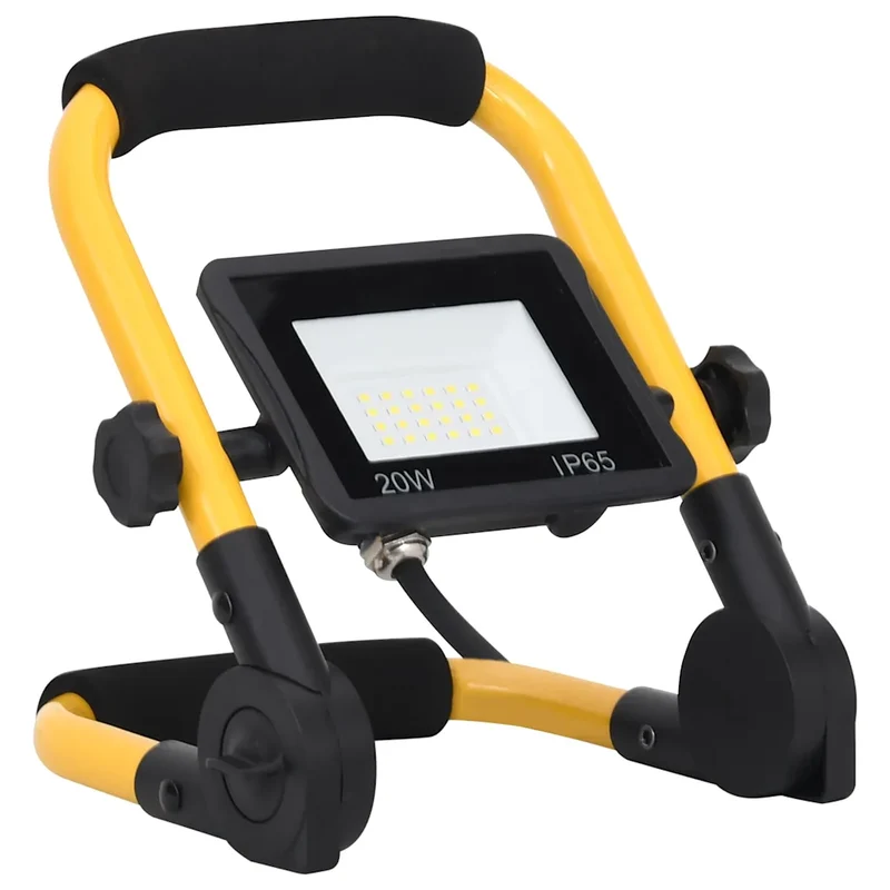 Projecteur à LED portable 19 x 16 x 22,5 cm éclairage puissant angle de faisceau 120° en aluminium noir 02_0046098