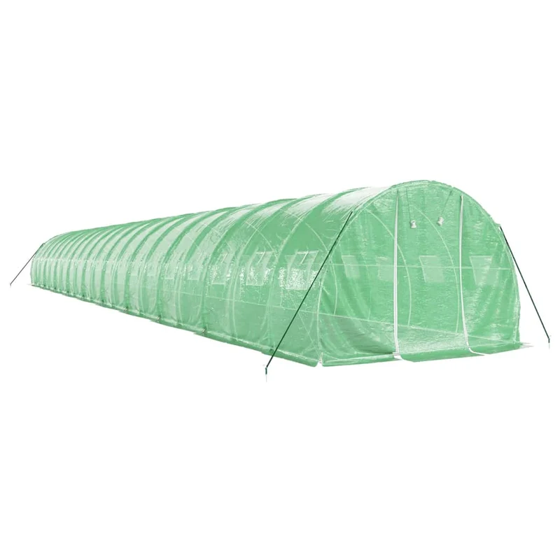 Serre tente abri plante fleur légumes avec cadre en acier 60 m² 20 x 3 x 2 m vert 02_0044616