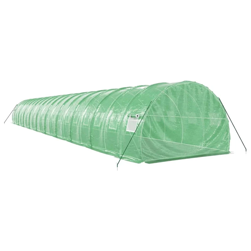 Serre tente abri plante fleur légumes avec cadre en acier 60 m² 20 x 3 x 2 m vert 02_0044616