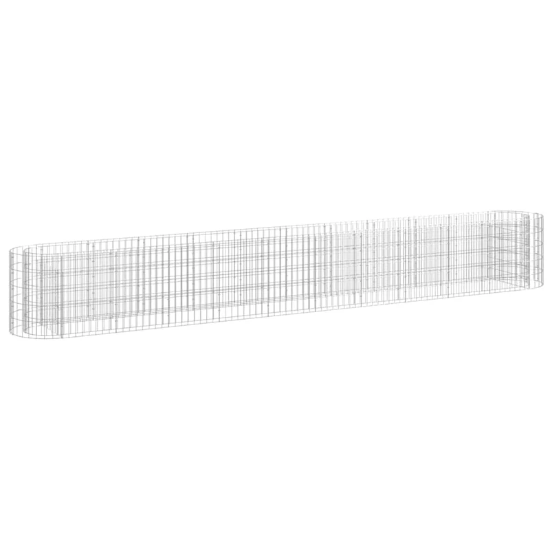 Lit surélevé à gabion fer galvanisé 400 x 50 x 50 cm Argent 02_0039919
