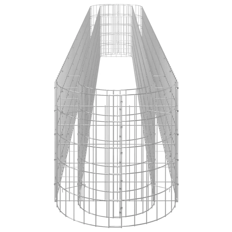 Lit surélevé à gabion fer galvanisé 400 x 50 x 50 cm Argent 02_0039919