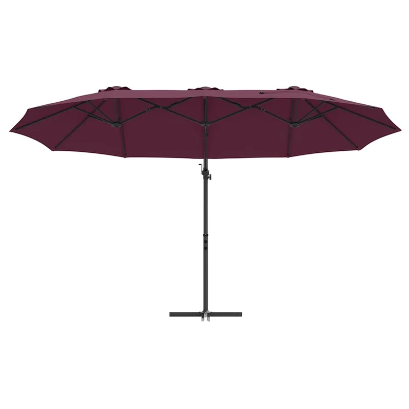 Parasol incliné moderne extérieur balcon jardin 372 x 198 x 243 cm en polyester bordeaux 02_0058753
