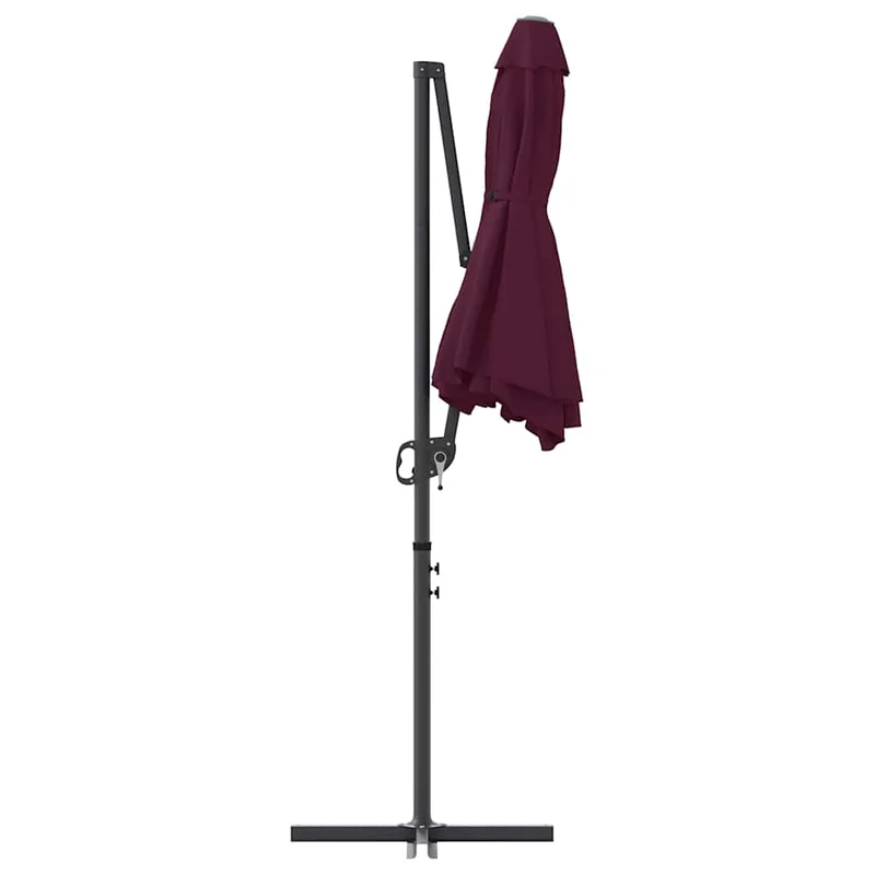 Parasol incliné moderne extérieur balcon jardin 372 x 198 x 243 cm en polyester bordeaux 02_0058753