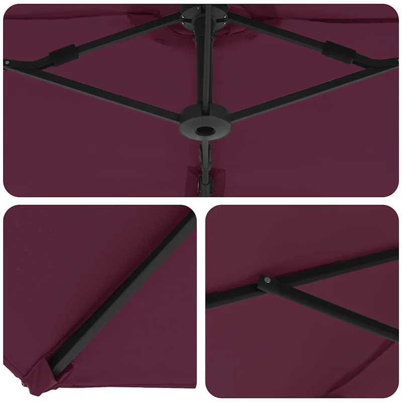Parasol incliné moderne extérieur balcon jardin 372 x 198 x 243 cm en polyester bordeaux 02_0058753