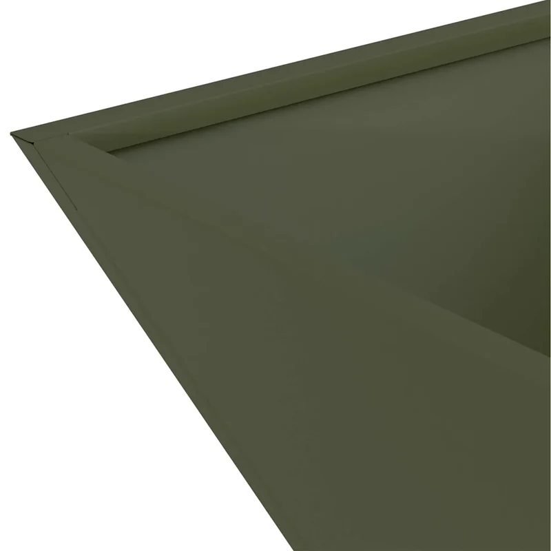 Lot de 5 cache-pots de jardin trapézoïdale moderne 35 x 35 x 15 cm en acier vert olive 02_0052361