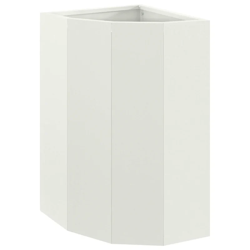 Jardinière d'angle moderne 30 x 30 x 50 cm pour extérieur au design épuré en acier blanc 02_0052916