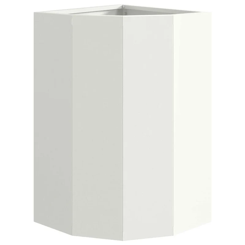 Jardinière d'angle moderne 30 x 30 x 50 cm pour extérieur au design épuré en acier blanc 02_0052916