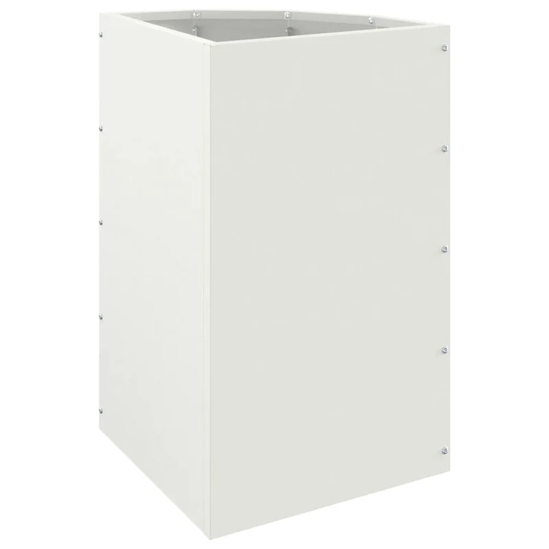 Jardinière d'angle moderne 30 x 30 x 50 cm pour extérieur au design épuré en acier blanc 02_0052916