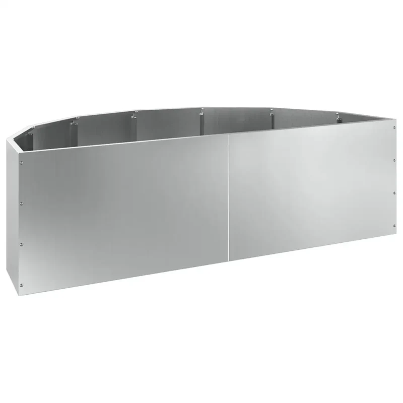 Jardinière demi-ronde moderne extérieure 120 x 60 x 35 cm design chic en acier galvanisé argent 02_0052927